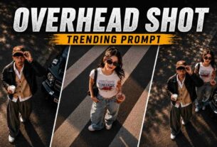 cinematic overhead shot AI photo editing