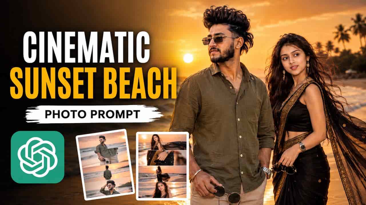 sunset beach photo prompt