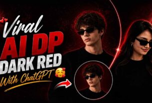Viral AI DP Dark Red Studio Portrait Photo