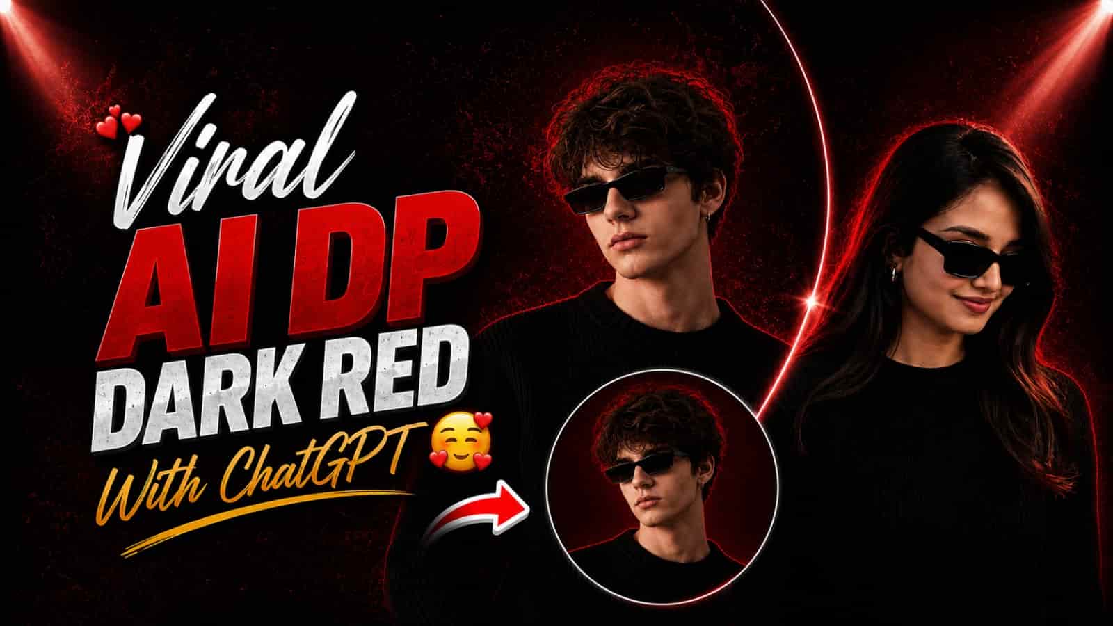Viral AI DP Dark Red Studio Portrait Photo