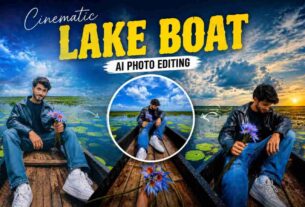 Cinematic Lake Boat AI Photo Editing prompt
